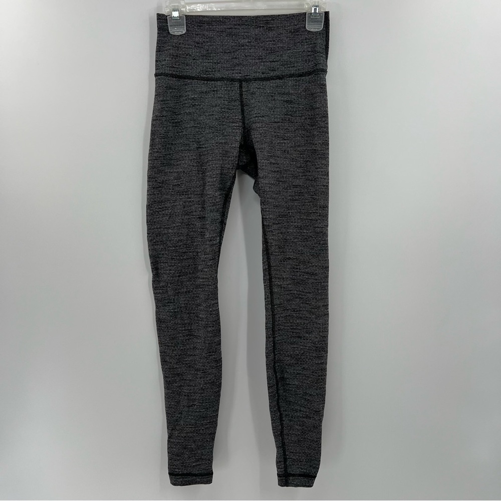 Lululemon Wunder Under Hi-Rise 28” Leggings Size 6 Heathered Black Luon